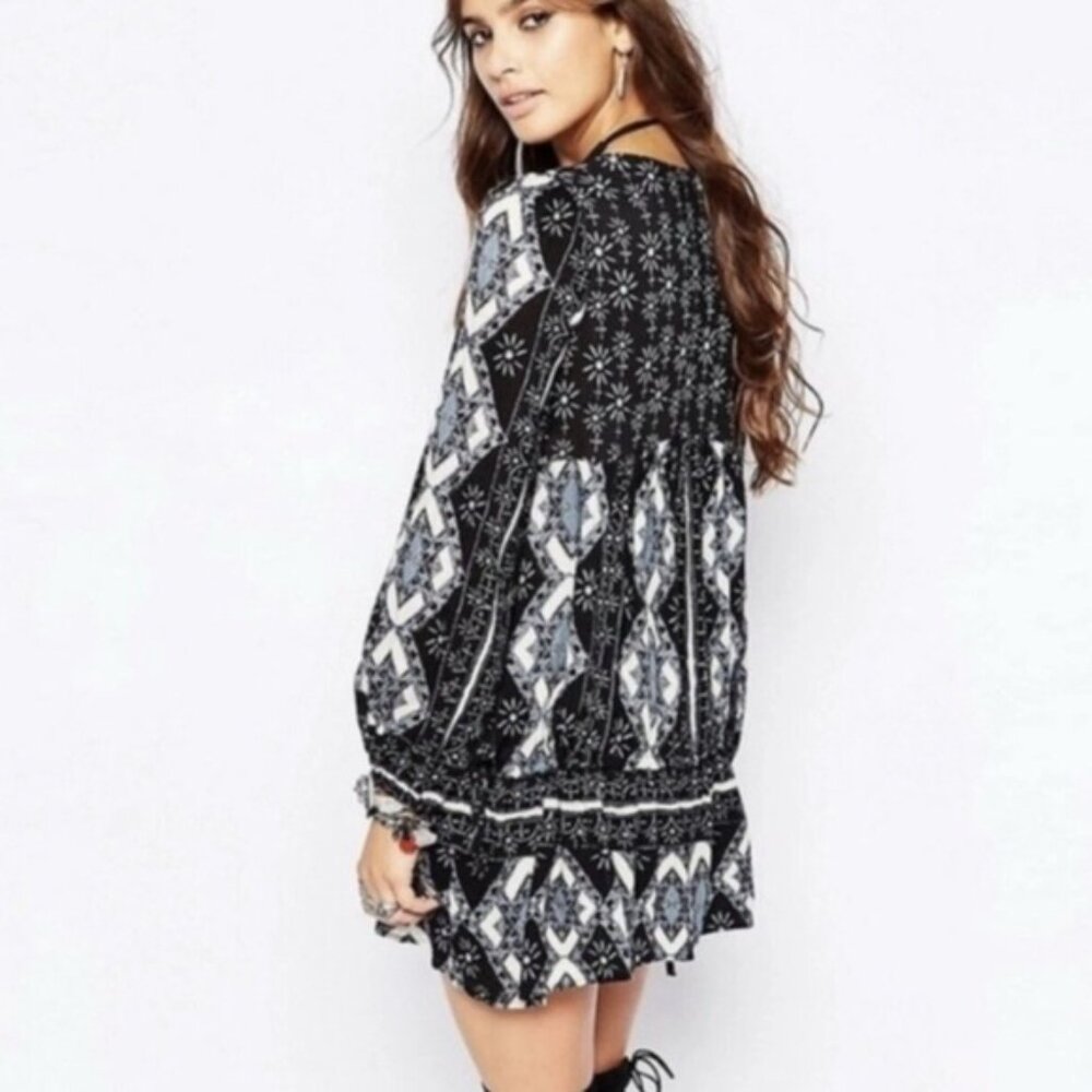 FREE‎ PEOPLE Down by the Bay TUNIC TOP MINI DRESS Peplum RAYON Size XS/TP - Picture 4 of 14